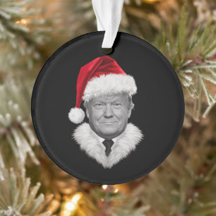 Donald Trump Kerst Moppertje Kerstman Hoed Cadeau Ornament