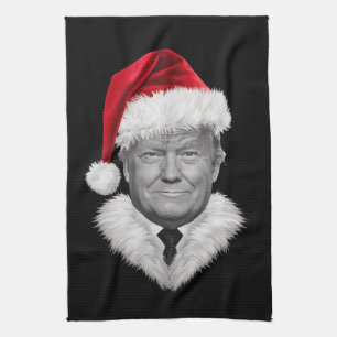 Donald Trump Kerst Moppertje Kerstman Hoed Cadeau Theedoek