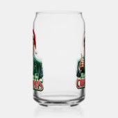 Donald Trump Kerstman Hoed Duimen Up Blikvorm Glas (Links)