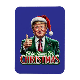 Donald Trump Kerstman Hoed Duimen Up Magneet