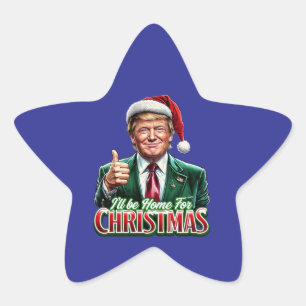 Donald Trump Kerstman Hoed Duimen Up Ster Sticker