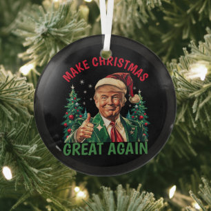 Donald Trump Kerstman hoed maken Kerstmis weer gew Glas Ornament