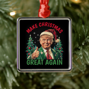 Donald Trump Kerstman hoed maken Kerstmis weer gew Metalen Ornament