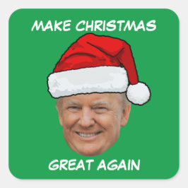 Donald Trump Kerstman hoed maken Kerstmis weer gew Vierkante Sticker