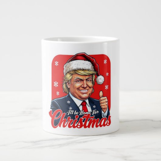 Donald Trump Kerstman Kunst Extra Grote Beker (Voorkant)