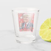 Donald Trump Kerstman Kunst Shot Glas (Achterkant)