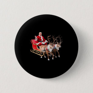 Donald Trump Kerstman slee Santa Claus Kerstmis Xm Ronde Button 5,7 Cm