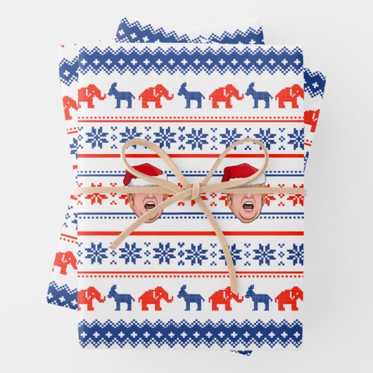 DONALD TRUMP Kerstmis Inpakpapier Vel (In situ)