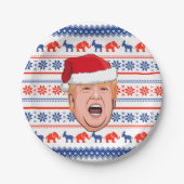 DONALD TRUMP Kerstmis Papieren Bordje (Voorkant)