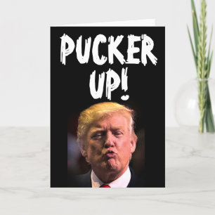 DONALD TRUMP KISS BIRTHDAY CARDS FUNNY BEDANKKAART
