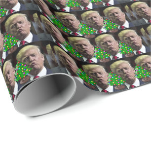 DONALD TRUMP KISS CHRISTMAS FUNNY WRAPPING PAPER CADEAUPAPIER