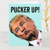 DONALD TRUMP KISS GIANT CARTES D'ANNIVERSAIRE (Fleur jaune)