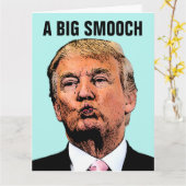 DONALD TRUMP KISS GIANT CARTES D'ANNIVERSAIRE (Fleur jaune)