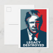 Donald Trump LEGACY DESTROYED  Briefkaart (Voorkant / Achterkant)