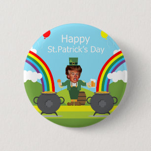 donald trump leprechaun ronde button 5,7 cm