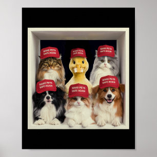 Donald Trump Maak Huisdieren Veilig Again Rode Hoe Poster
