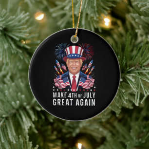Donald Trump Maakt 4 juli weer groot Keramisch Ornament