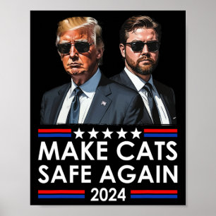 Donald Trump Maakt Katten Veilig Tegen 2024 Grappi Poster