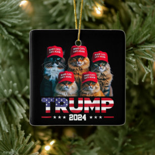 Donald Trump maakt katten weer veilig Rode Pet 202 Keramisch Ornament