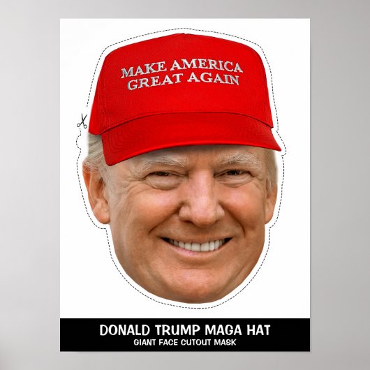 DONALD TRUMP MAGA PET KNIPMASKER POSTER (Voorkant)