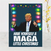DONALD TRUMP MAGA PETITE carte de voeux de Noël (Fleur jaune)