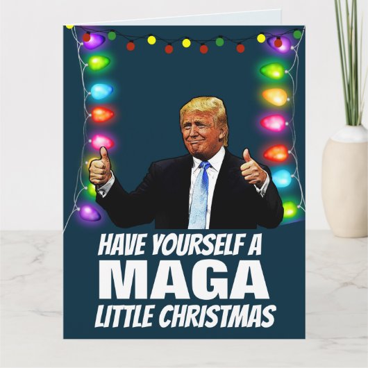 DONALD TRUMP MAGA PETITE carte de voeux de Noël (Devant)
