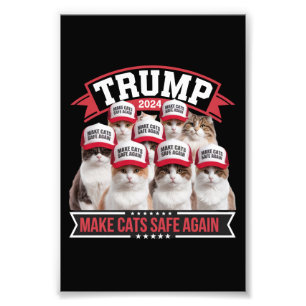 Donald Trump Make Cats Safe Again 2024 Debat Foto Afdruk