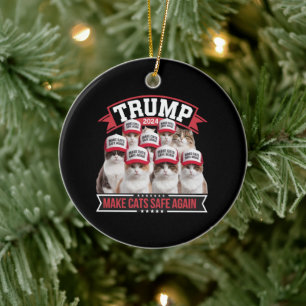 Donald Trump Make Cats Safe Again 2024 Debat Keramisch Ornament