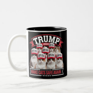 Donald Trump Make Cats Safe Again 2024 Debat Tweekleurige Koffiemok