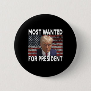 Donald Trump meest gewild voor President 2024 Pro Ronde Button 5,7 Cm