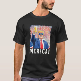 Donald Trump Merica 4 juli Trump steunt premier T-shirt