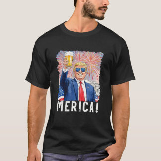 Donald Trump Merica 4 juli: Trump steunt Swea T-shirt