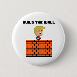 Donald Trump met 8 bits, "Build the Wall" Button