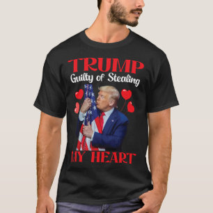 Donald Trump met Amerikaanse vlag Trump schuldig a T-shirt