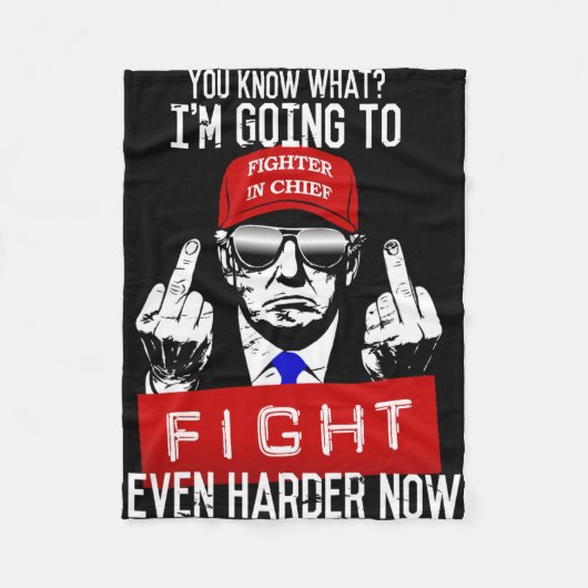 Donald Trump middelvinger flipping uit Pro Republi Fleece Deken (Voorkant)