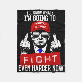 Donald Trump middelvinger flipping uit Pro Republi Fleece Deken