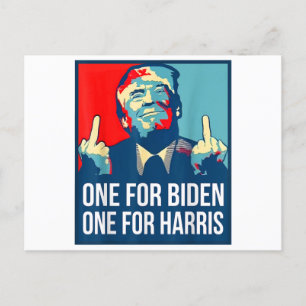 Donald Trump Middle Finger Biden Harris America Re Briefkaart