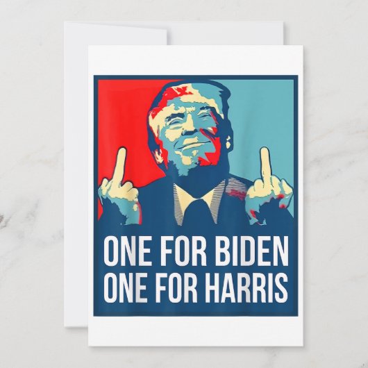 Donald Trump Middle Finger Biden Harris America Re Kaart (Voorkant)