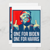 Donald Trump Middle Finger Biden Harris America Re Kaart (Voorkant / Achterkant)