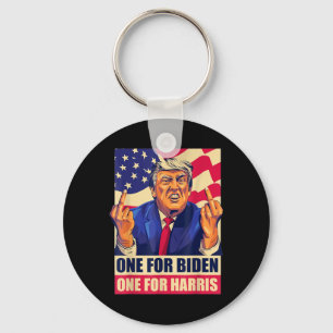 Donald Trump Middle Finger Biden Harris America Re Sleutelhanger