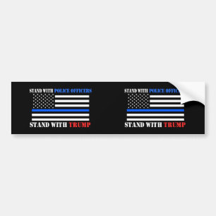 Donald Trump Mike Pence stand met politieagenten Bumpersticker