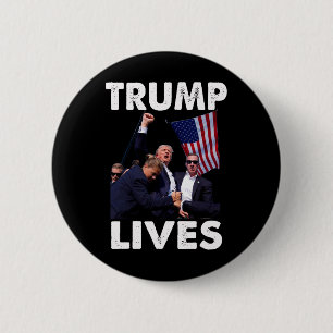 Donald Trump Mok neergeschoten - Nooit overgeven Ronde Button 5,7 Cm