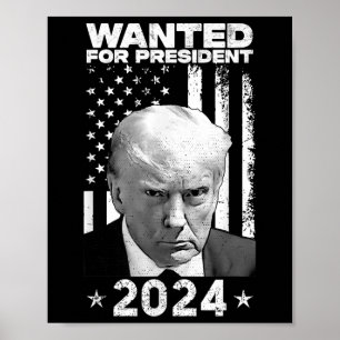 Donald Trump Mok Shot gezocht voor de VS. Presiden Poster