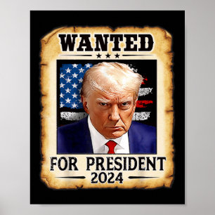 Donald Trump Mok Shot gezocht voor de VS. Presiden Poster