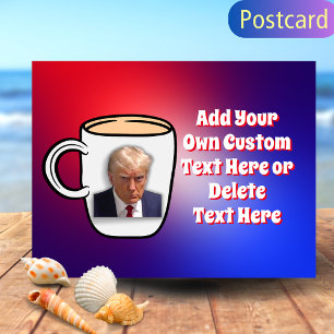 Donald Trump Mok Shot Meme Custom Tekst Rood & Bla Briefkaart