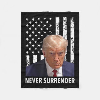 Donald Trump Mok Shot - Never Surrender American F Fleece Deken