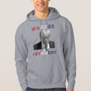 Donald Trump Mugshot gezocht voor President 2024 Hoodie