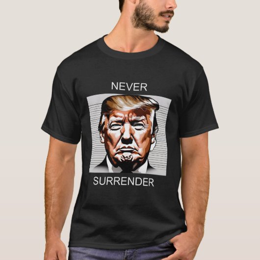 Donald Trump Mugshot Nooit Overgave 2024 T-shirt (Voorkant)