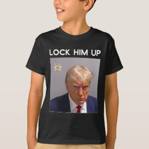 Donald Trump Mugshot Sluit hem op Trump Mok Shot T-shirt