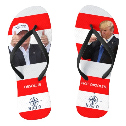 DONALD TRUMP: NAVO IS OPLOSSING/NIET OPLOSSEN TEENSLIPPERS (Voetbed)